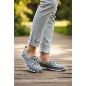 Skechers Women's Gray Memory Foam Slip On Boat Shoes Size 8.5